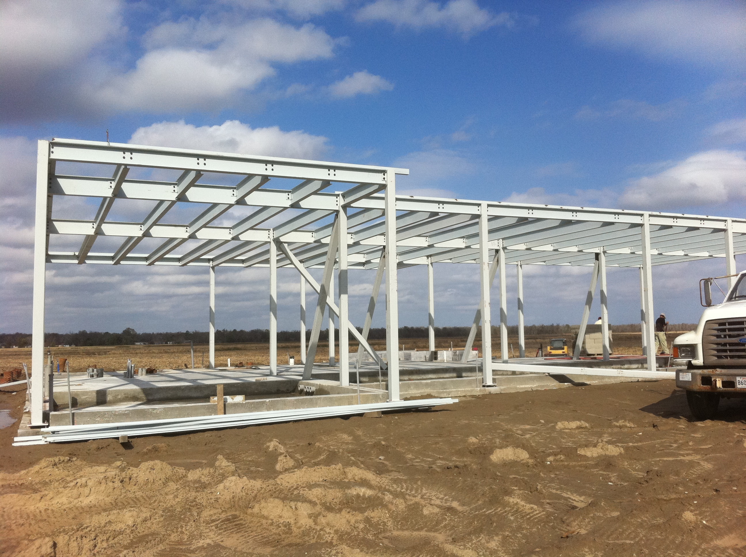 911 Call Center steel frame and metal building panels