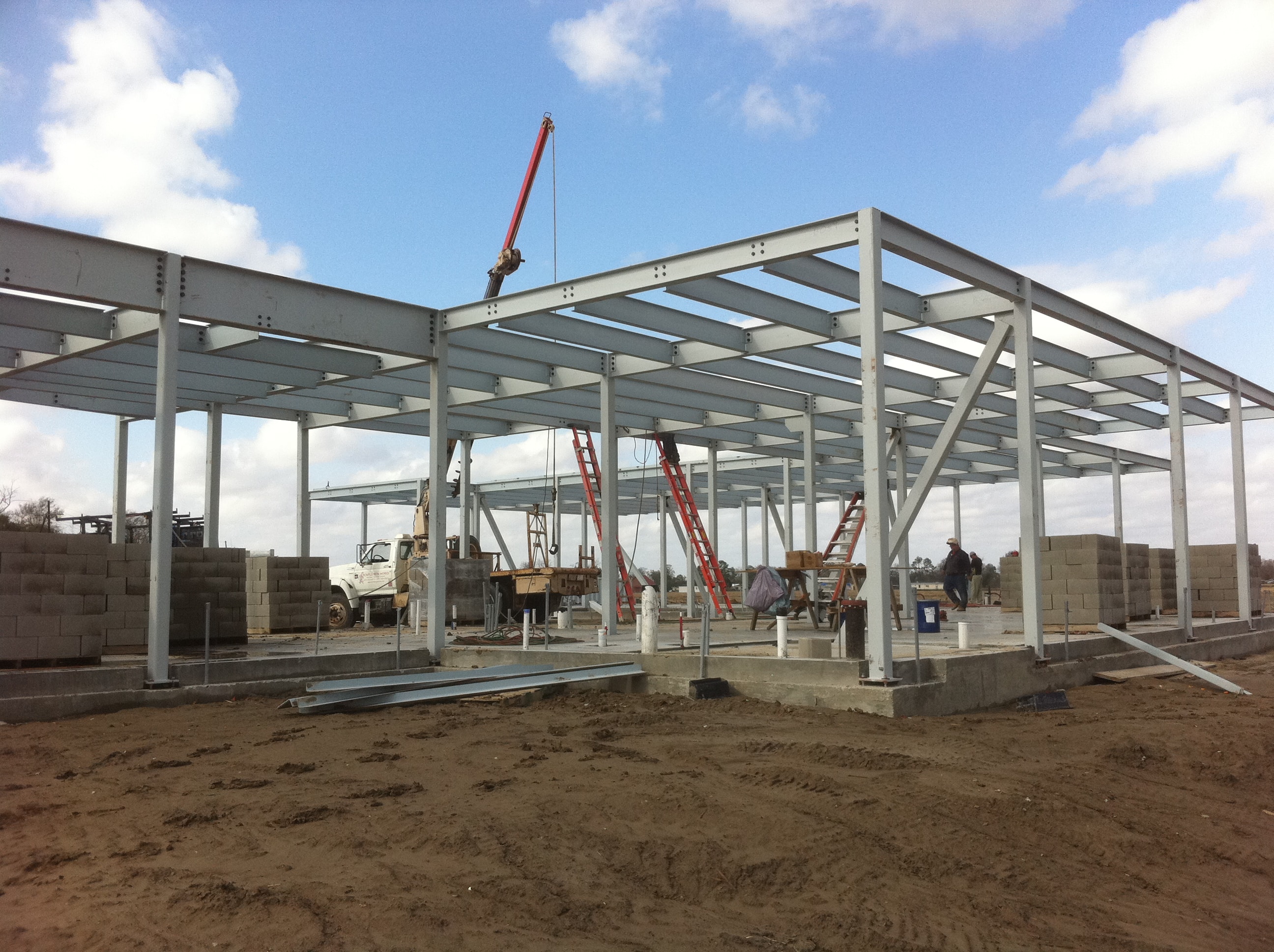 911 Call Center steel frame construction site view 2