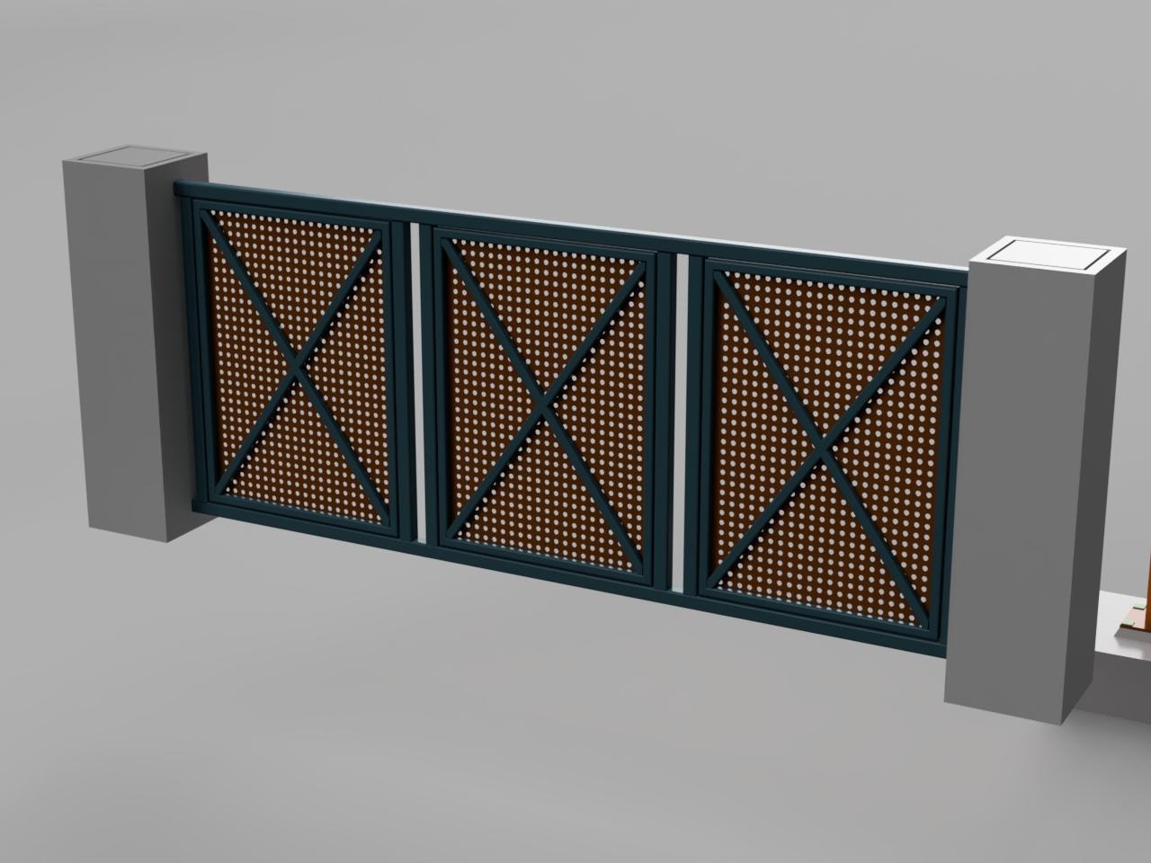 Norris Church Addition — ornamental fence panel detail with perforated infill and X-brace pattern