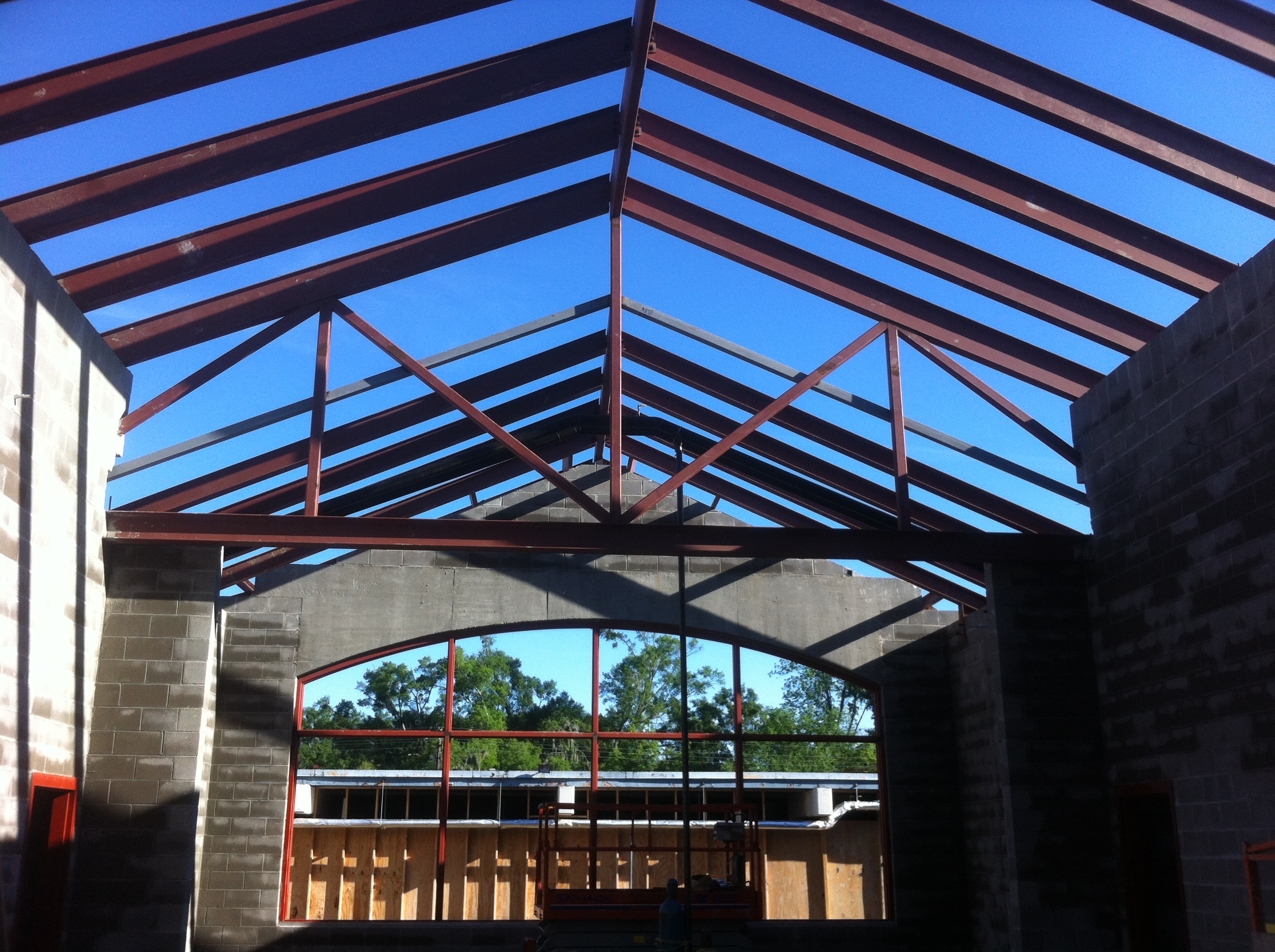 St. Amant High School steel frame construction site