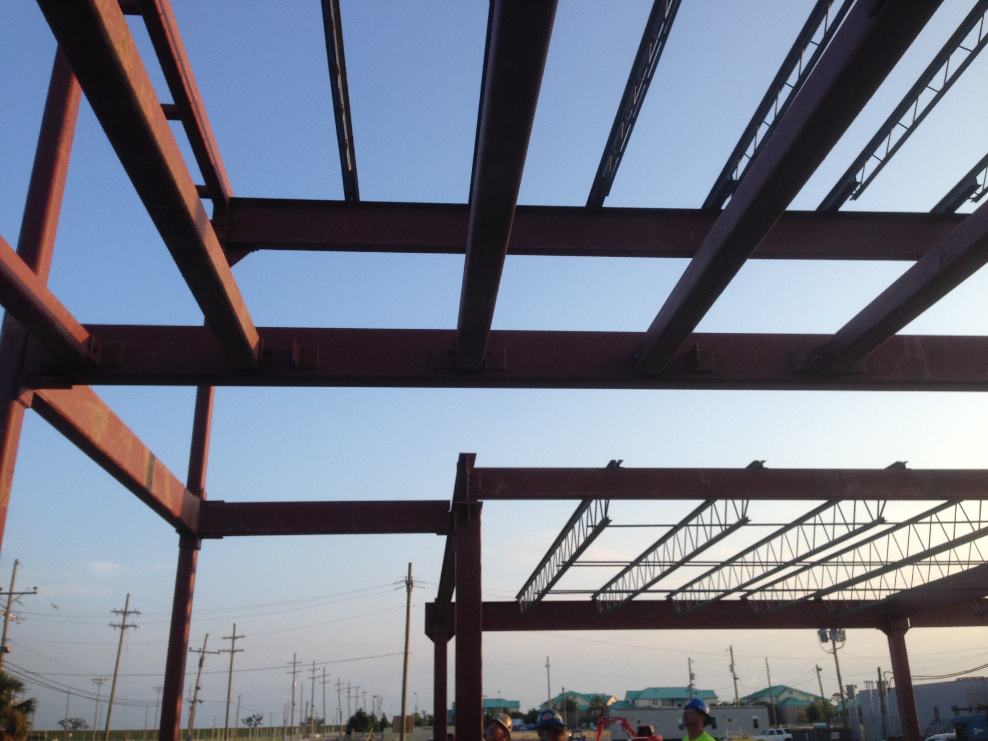 USF Business & Admin Building Addition — steel frame with bar joist against blue sky